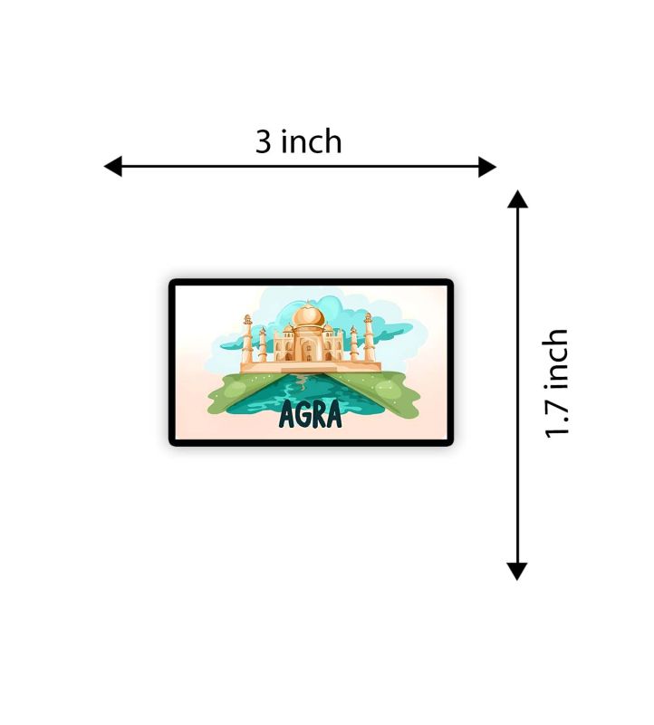 Agra Fridge Magnet Souvenir Gift for Tourist Kitchen Decoration Refrigerator Door Decor Sticker  Magnet for Refrigerator Whiteboard, Kitchen, and Office (Design 1)